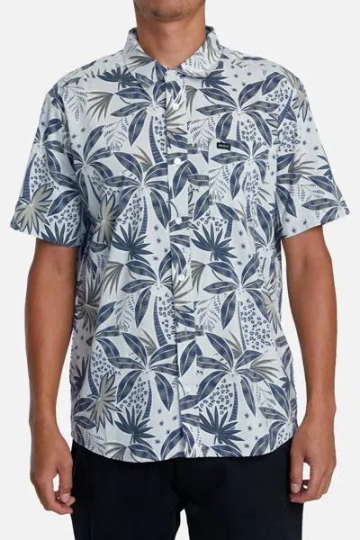 Rvca Anytime Short Sleeve Woven In Metal In Gray