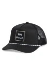 Rvca Aoki Adjustable Trucker Hat In Black