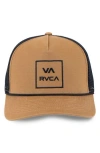 Rvca Aoki Adjustable Trucker Hat In Brown