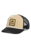 Rvca Aoki Adjustable Trucker Hat In Khaki