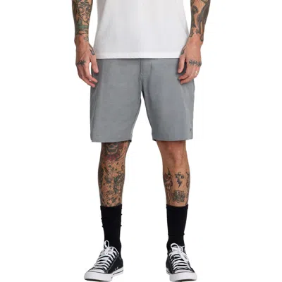Rvca Back In Water Repellent Hybrid Shorts In Gray
