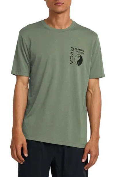 Rvca Balance Cobra Performance Graphic T-shirt In Gray
