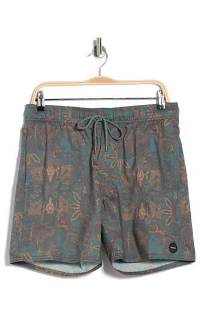 Rvca Barnes Swim Trunks In Green