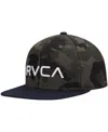 Rvca Big Boys And Girls  Camo, Navy Twill Snapback Hat In Camo,navy