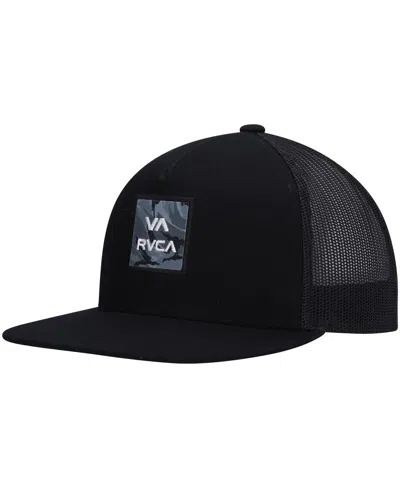 Rvca Kids' Big Boys  Black Va Atw Trucker Print Snapback Hat
