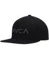 Rvca Big Boys  Black Logo Twill Snapback Hat In Black