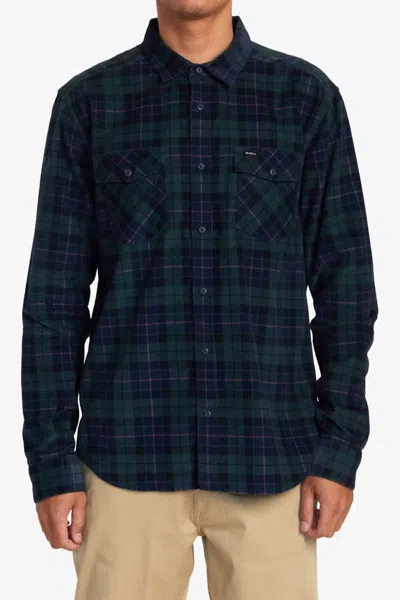 Rvca Blues Walk Cord Shirt In Hunter Green