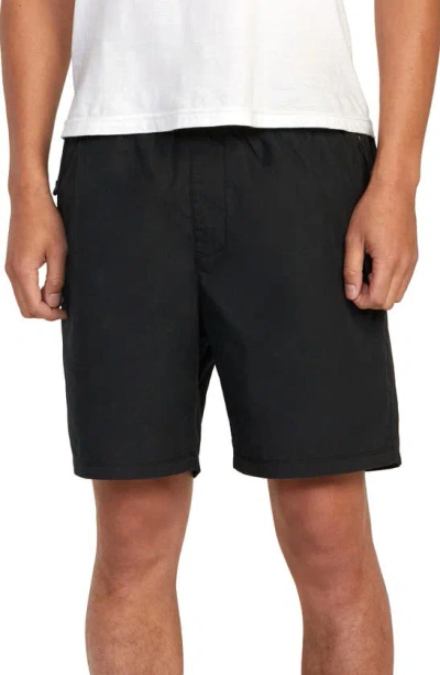 Rvca Brodie 2 Hybrid Cotton Blend Shorts In Black