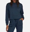 Rvca C-able Cropped Workout Hoodie In Midnight In Blue