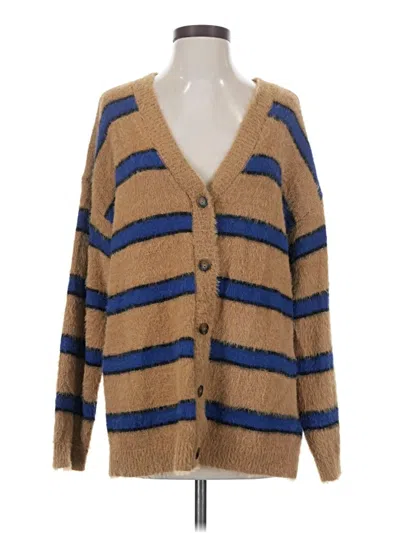 Pre-owned Rvca Cardigan Sweater In Brown