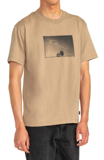 Rvca Choose Organic Cotton Graphic T-shirt In Khaki