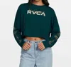 Rvca Cloud Long Sleeve Tee In Ponderosa Pine In Blue