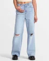 Rvca Coco Denim Jeans In Bleached Indigo In Blue