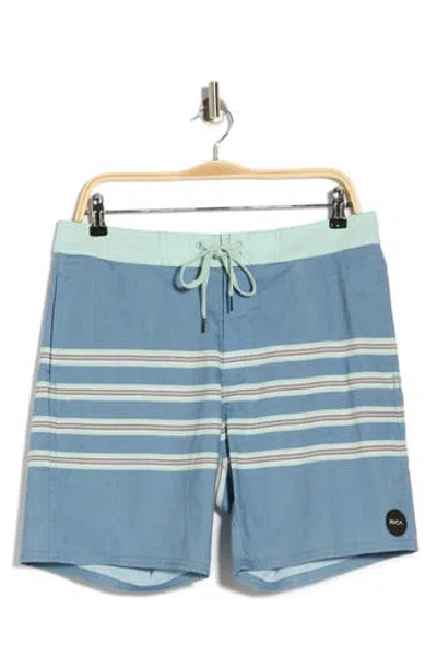 Rvca County Line Swim Trunks In Blue