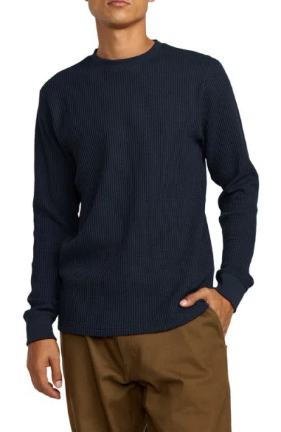 Rvca Day Shift Thermal Long Sleeve T-shirt In Blue