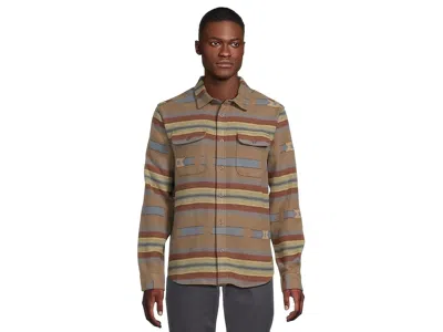 Rvca Dayshift Blanket Flannel Long Sleeve In Brown