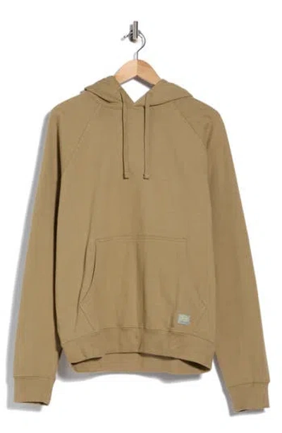Rvca Dayshift Cotton Fleece Hoodie In Covert Green