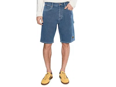 Rvca Dayshift Denim Shorts Men's Shorts Blue Collar: 38 One Size In Multi