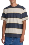 Rvca Dayshift Stripe Cotton Pocket T-shirt In Multi