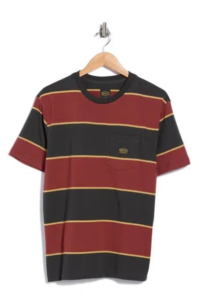Rvca Dayshift Stripe Cotton Pocket T-shirt In Multi
