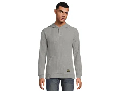 Rvca Dayshift Thermal Hooded Henley In Gray