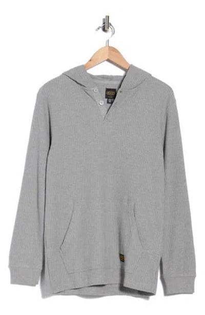 Rvca Dayshift Thermal Hooded Henley In Grey Heather