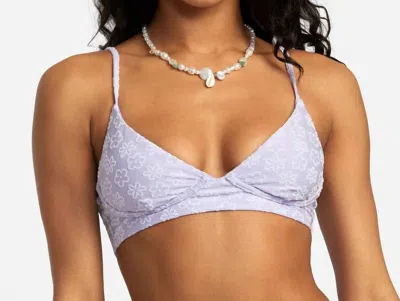 Rvca Delia High Tri Bikini Top In Iris In Purple