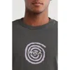 Rvca Easter Basket Cotton Graphic T-shirt In Gray