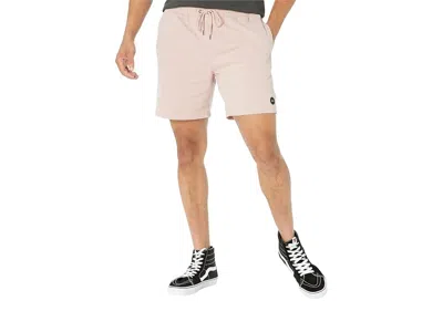 Rvca Escape 17 Elastic Shorts Men's Swimwear Pale Mauve: Sm In Pink