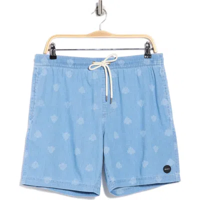 Rvca Escape Cotton Chambray Drawstring Shorts