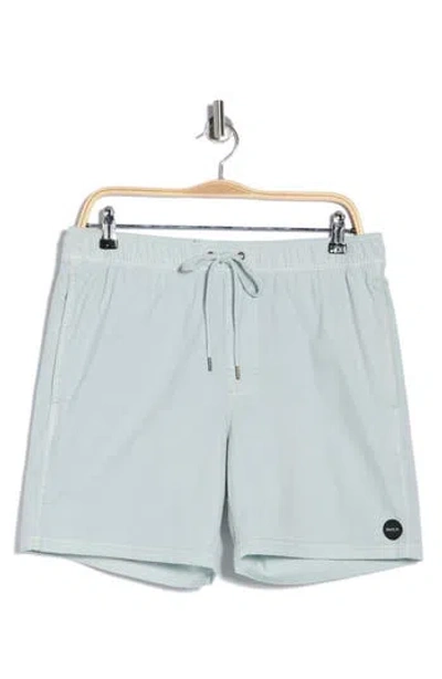 Rvca Escape Drawstring Cotton Walking Shorts In Blue
