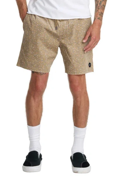 Rvca Escape Elastic Cord Ii Floral Corduroy Shorts In Neutral