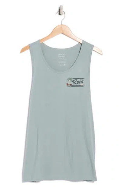 Rvca Exotica Graphic Tank In Blue