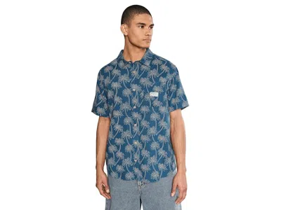 Rvca Exotica Short Sleeve Men's Jacket Dark Denim: Lg In Multi