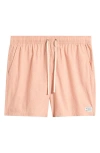 Rvca Exotica Stripe Seersucker Drawstring Shorts In Pink