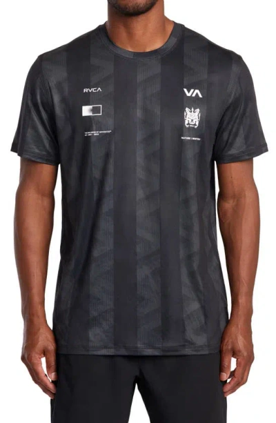 Rvca Fielder Vent Stripe Performance Graphic T-shirt In  Blur Stripe