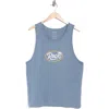 Rvca Frond Script Graphic Tank In Blue