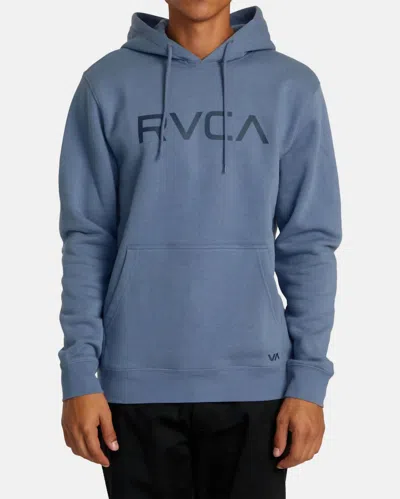 Rvca Front Screen Print Pullover Hoodie In Flint Stone In Blue
