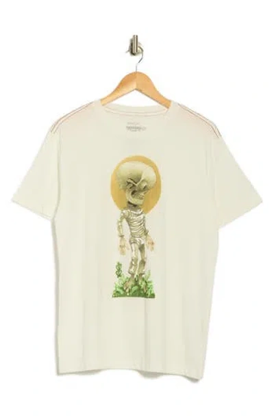 Rvca Gordon Skeleton Graphic T-shirt In White
