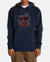 Rvca Griffin Fleece Hoodie In Navy In Blue