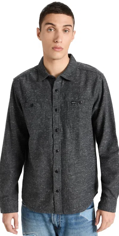 Rvca Harvest Neps Flannel Shirt Black