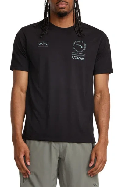 Rvca Hawaii Mark Performance T-shirt In Black