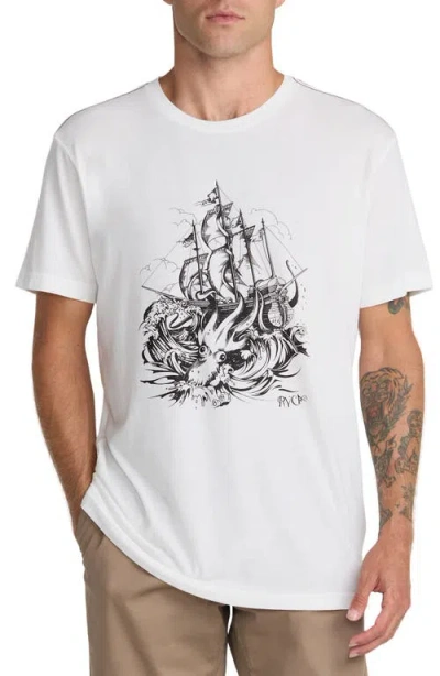 Rvca High Seas Trim Fit Graphic T-shirt In White