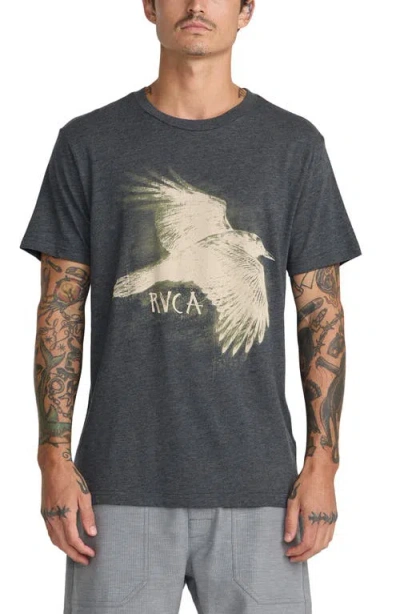 Rvca Horton Raven Graphic T-shirt In Black