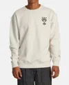 Rvca Invisible Man Crewneck Sweatshirt In Oatmeal Heather In Gray