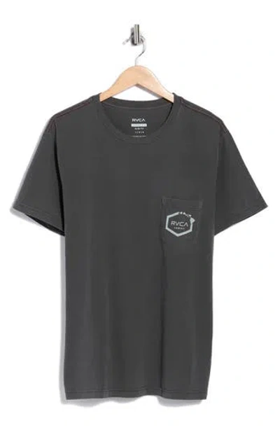 Rvca Island Hex Pocket T-shirt In Pirate Black