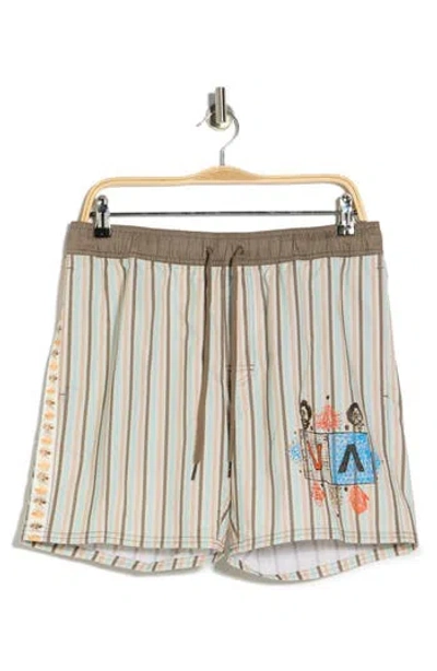 Rvca Jacobs Archive 17 Swim Trunks In Multi