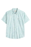 Rvca Jacobs Archive Print Short Sleeve Cotton Blend Button-up Shirt In Green