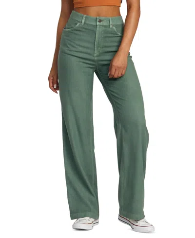 Rvca Juniors' Coco High-rise Flared Pants In Jade