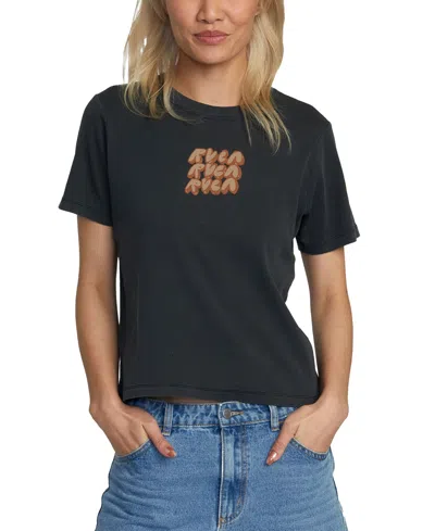 Rvca Juniors' Daily Crewneck Cotton Short-sleeve T-shirt In  Black